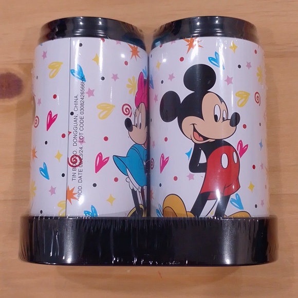 Mickey Minnie Mouse Salt and Pepper Shaker Set Metal Tin - Picture 5 of 8